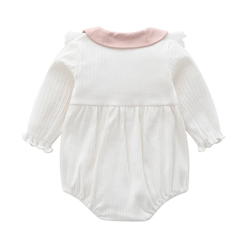 Girls' Spring and Autumn Korean-style Baby Jumpsuit Newborn Clothes Long-sleeved Princess Style Clothes Baby Clothes