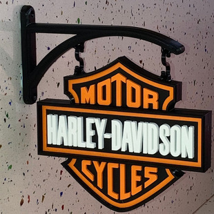 Cross-border New Creative Wall Decoration Harley Motorcycle Logo Personality Dormitory Bar Wooden Craft Decoration
