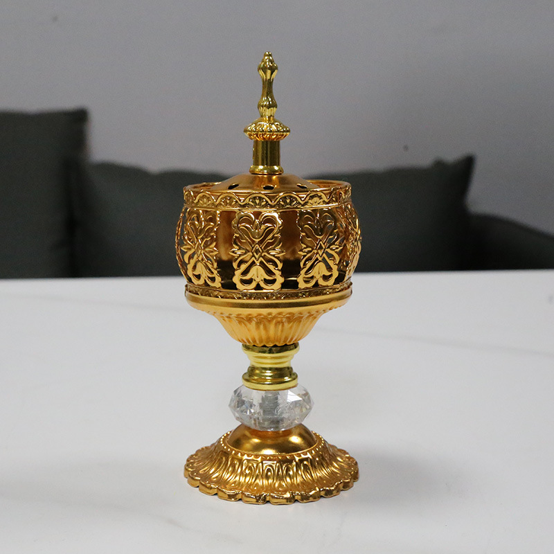 Cross-border Creative Golden Hollow Metal Incense Censer Middle East Arabian Desktop Incense Censer Incense Censer Middle East Incense Censer