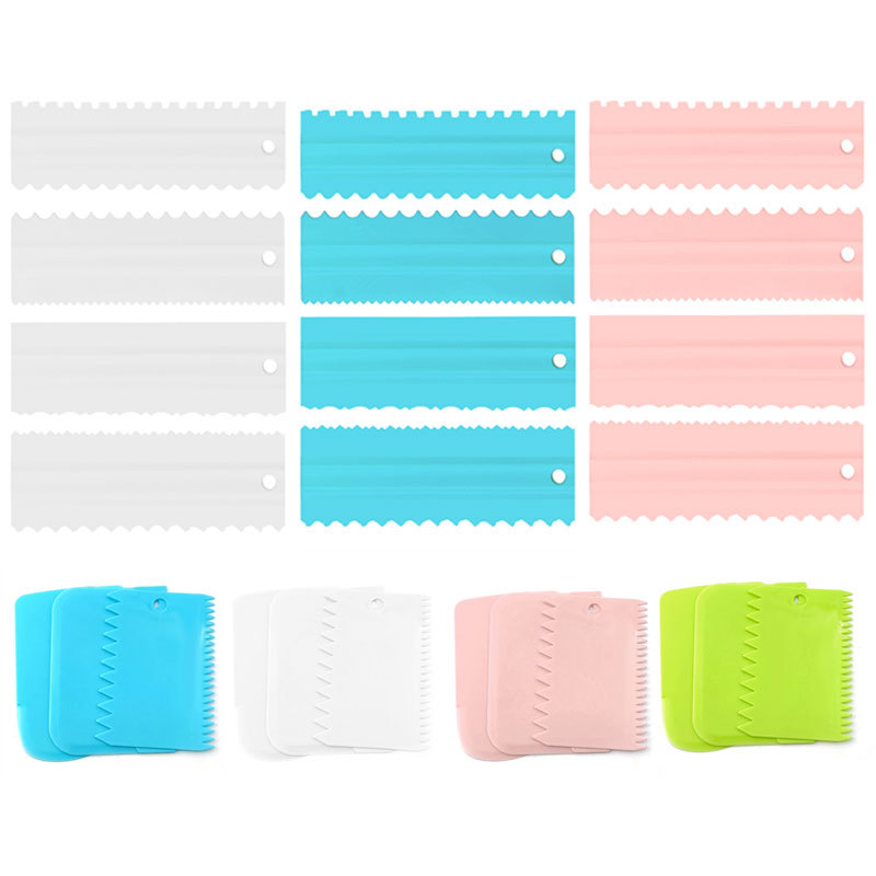 Spot plastic three-piece dough scraper plastic New comb cake scraper pattern cream scraper 4-piece set