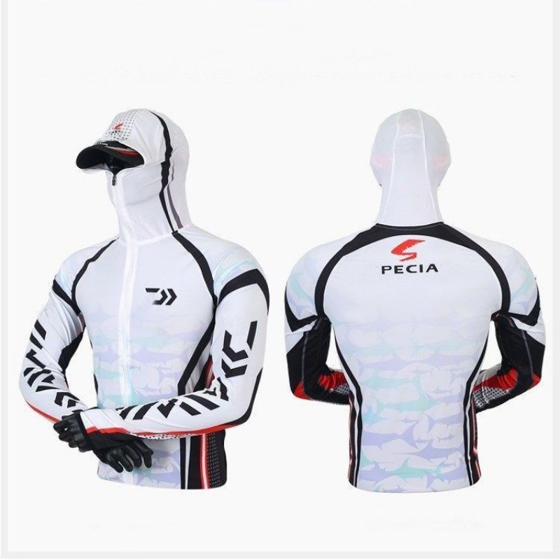 Outdoor Clothes New Outdoor Fishing Clothes Ice Silk Breathable Summer Long Sleeve Hooded Fishing Climbing Pants Men's Suit