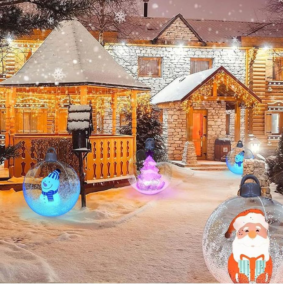 2023 new inflatable Christmas ball inflatable LED Christmas luminous ornaments crafts children Christmas snowman_voghion.com