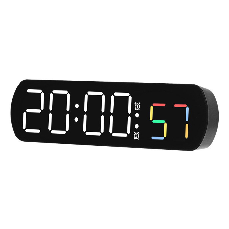 Simple electronic clock creative multifunctional LED alarm clock temperature jump second display positive countdown bedside clock 6639