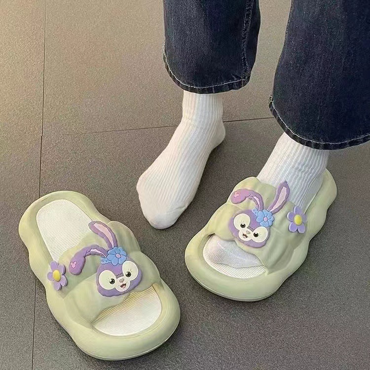 Slippers Women's Cute Student Girl ins Style Non-slip Super Soft Thick Bottom Dormitory Wearing Comfortable One-word Sandals and Slippers