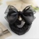 Ruffled pearl-black fine mesh