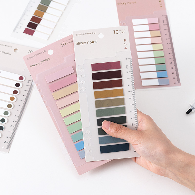 Retro pet loose-leaf Post-It note index note transparent Post-It note hand rule collage material Post-It note paper wholesale