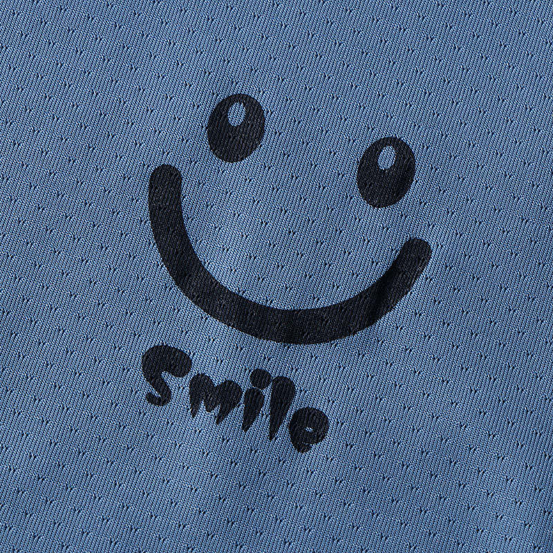 Children's ice silk T-shirt breathable mesh children's short sleeve smiley face baby half sleeve T-shirt bottoming shirt children's summer
