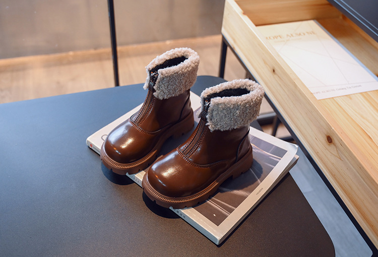 New children's cashmere warm cotton boots girls soft soled princess boots_voghion.com
