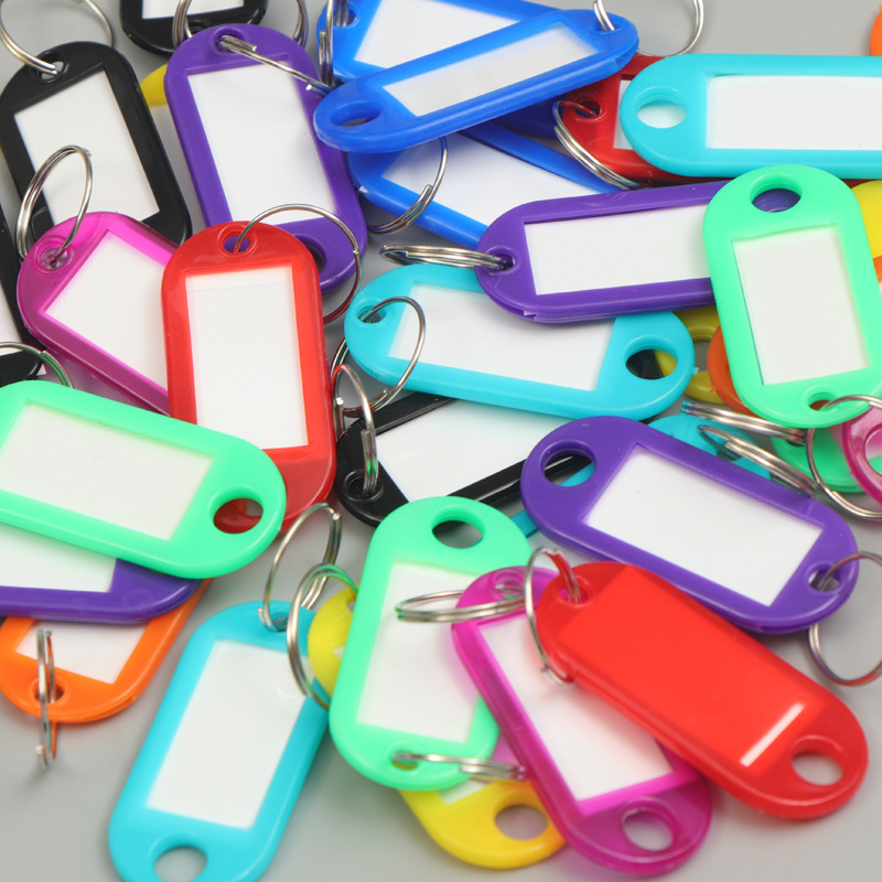 Color plastic PP key tag key chain tag luggage tag tag Category card candy color mark
