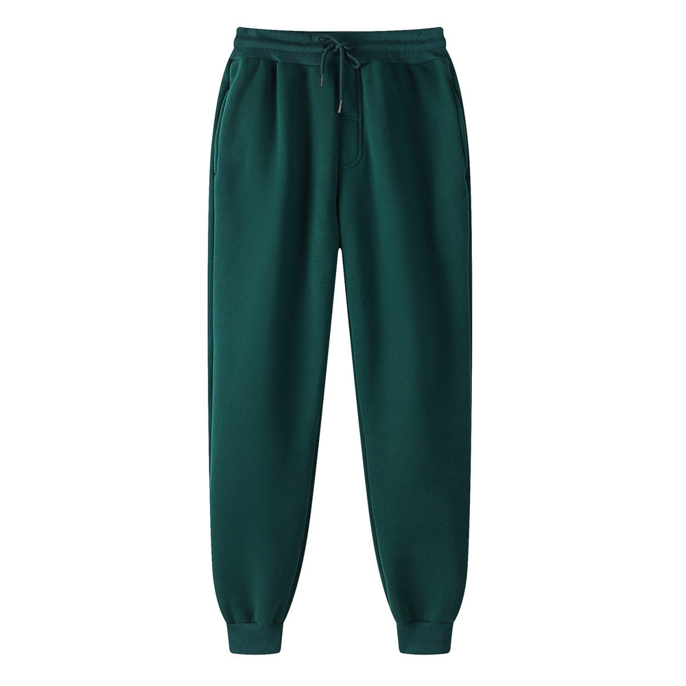 Factory wholesale 220 grams of fabric solid color light version of the fleece-lined pants European code tide brand men's and women's autumn and winter pants explosions P