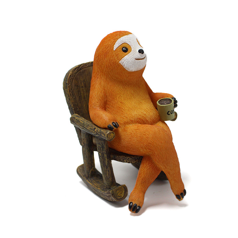 Cross-border new rocking chair sloth decoration creative resin garden outdoor sloth decoration factory wholesale