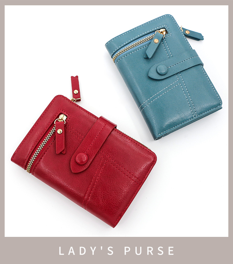 Portefeuille court pour femme de style japonais, petit portefeuille parfumé en cuir PU, porte-monnaie à fermeture éclair, 20 % de réduction sur le prix de gros_voghion.com