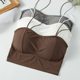 Ice silk seamless beautiful back underwear thick coaster small chest big camisole women's bottoming tube top summer