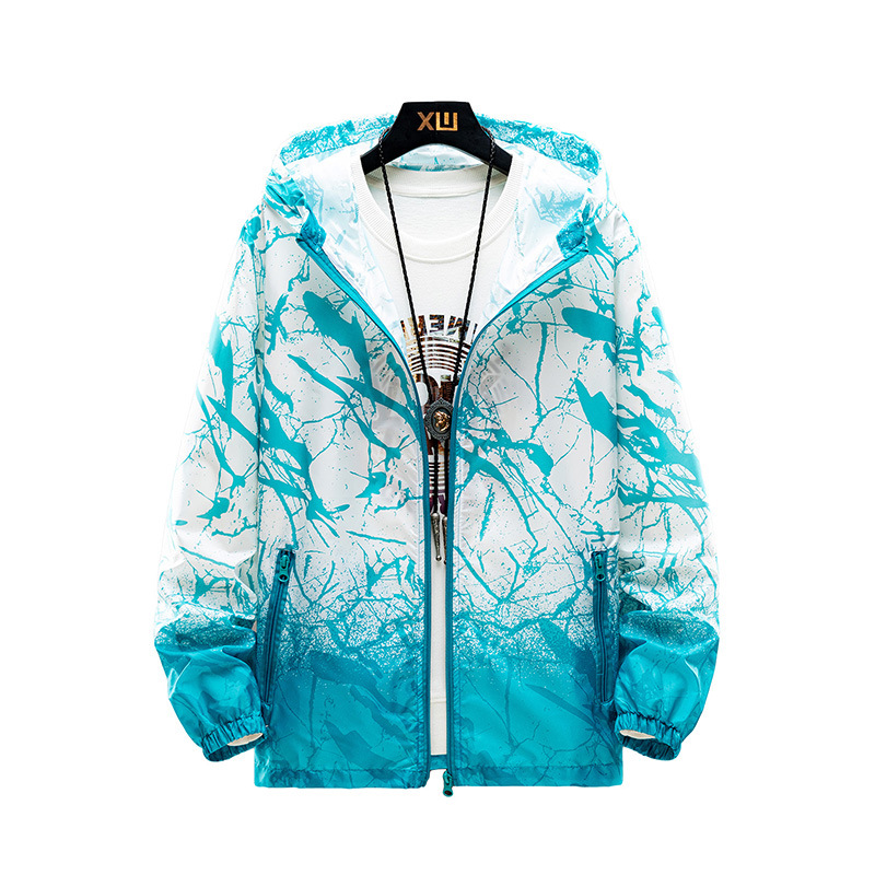 Wholesale new sunscreen men couple outdoor skin clothing light breathable gradient color sunscreen clothing large size thin coat