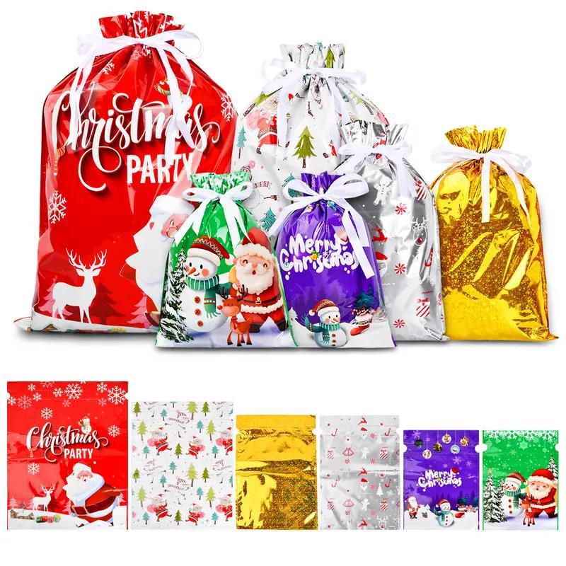 Cross-border New Christmas Halloween Gift Bag Santa Claus Drawstring Bags Candy Packaging Bag Gift Bag