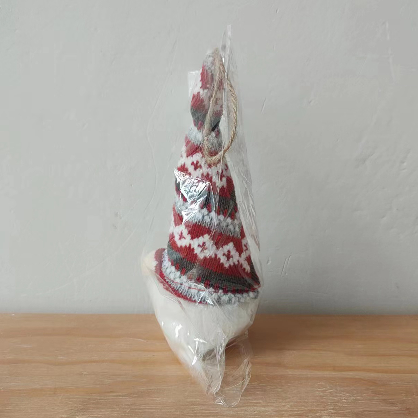 Christmas knitted hat with light faceless doll pendant atmosphere layout luminous old man little doll tree pendant_voghion.com