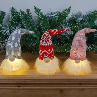 Cross-border New Product Christmas Doll with Light Decorations Luminous Rudolph Faceless Doll Christmas Ornaments