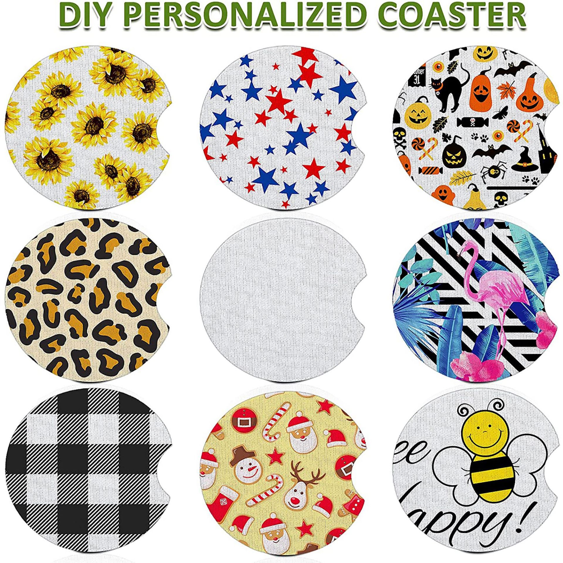 Spot diving material White 3mm thick car coaster thermal transfer sublimation DIY graffiti consumables Cup