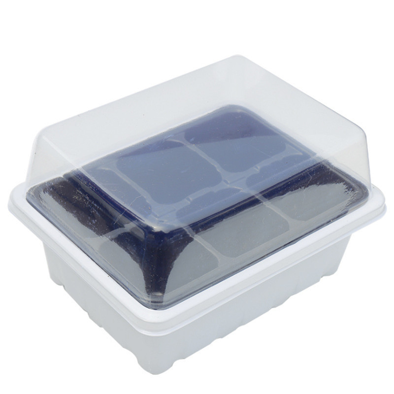 6-hole seedling box three-piece plant culture moisturizing warm box seedling tray breathable 12-hole plastic seeding Box cross-border