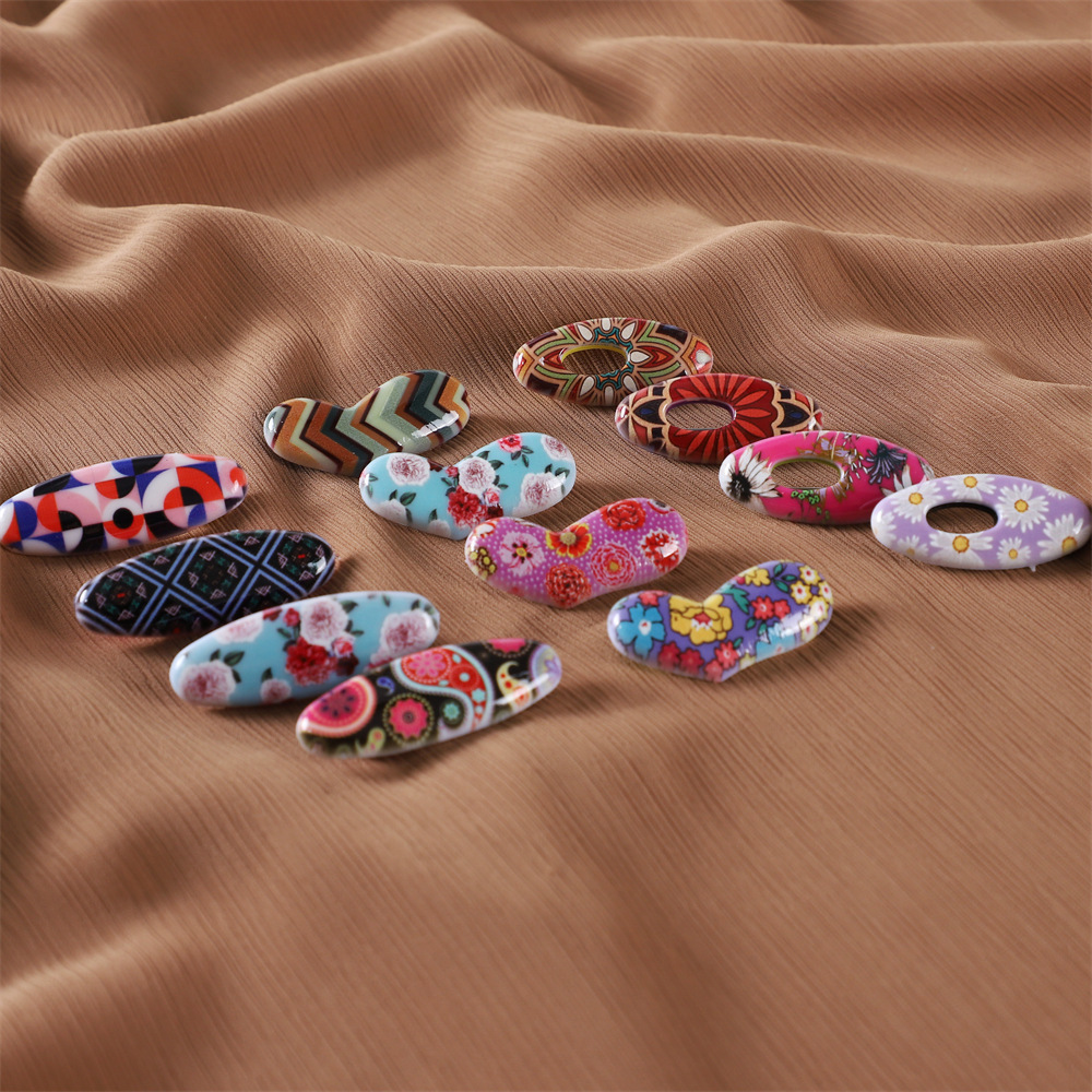 New Cross-border Printing Cover Needle Jewelry Neck Clip Oval Pin Scarf Buckle Fixed Scarf Safety Pin