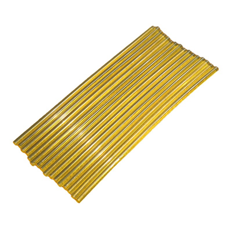 Spot wholesale golden yellow high transparent hot melt glue stick 7mm jewelry metal high viscosity thermoplastic resin adhesive
