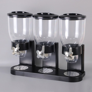 Cereal dispemser Double Head Upright Plastic Wheat Machine Grain Dispenser Food Jar Storage Jar
