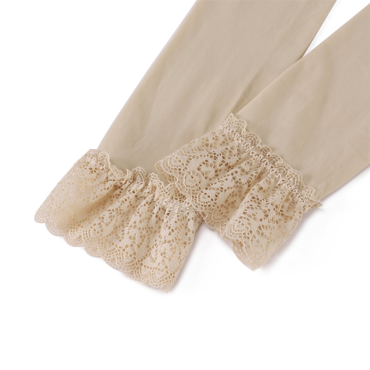 Cross-border new ice silk solid color unilateral lace ice sleeve anti-ultraviolet ice sleeve thin sunscreen sleeve a generation of hair