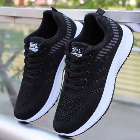 2024 new sports shoes comfortable breathable small white shoes fly woven breathable casual shoes