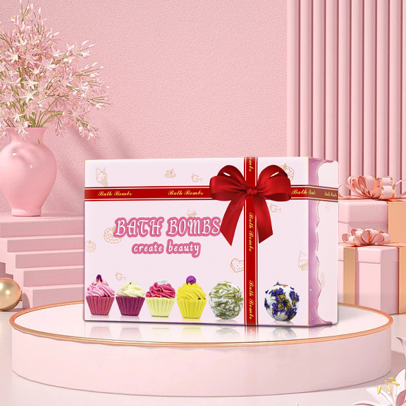 Cross-border bath salt ball suit dried flower butter bath salt ball explosion salt cake bubble essential oil bath ball gift box free gift