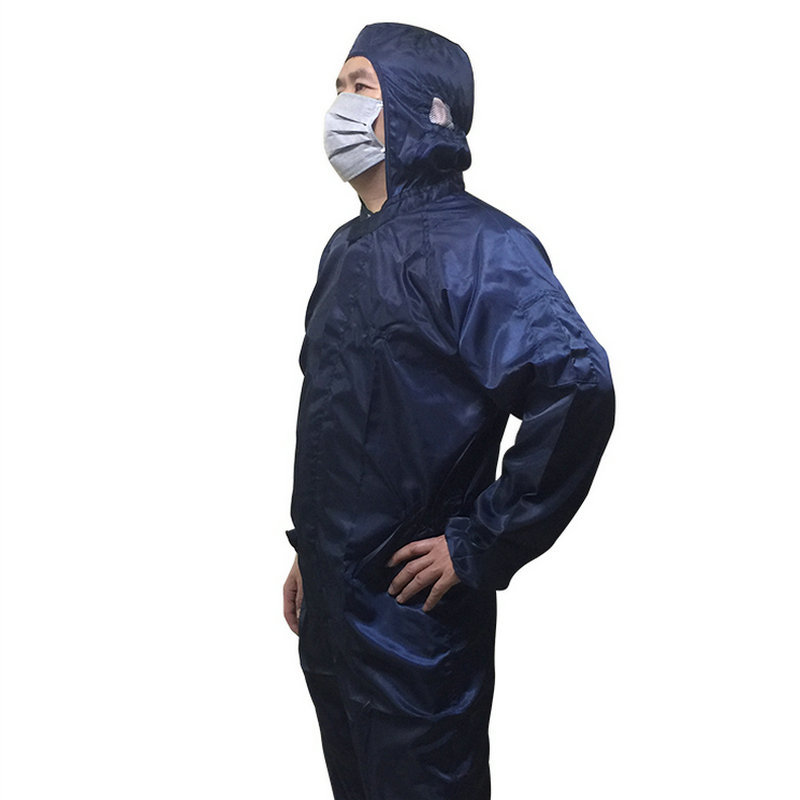 Factory wholesale anti-static hooded conjoined protective clothing electrostatic dust-free clothing work clothes blue protective clothing suit