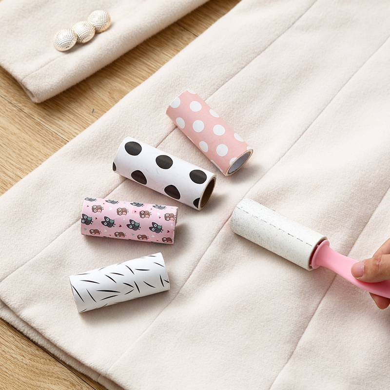 Mini tearable clothes sticky hair roller sticky paper portable hair remover 30 sticky hair remover