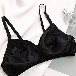 Silk Bra Thin Mulberry Silk Bra No Steel Ring No Sponge Comfortable Breathable Large Size Bra Non-Trace Underwear for Women