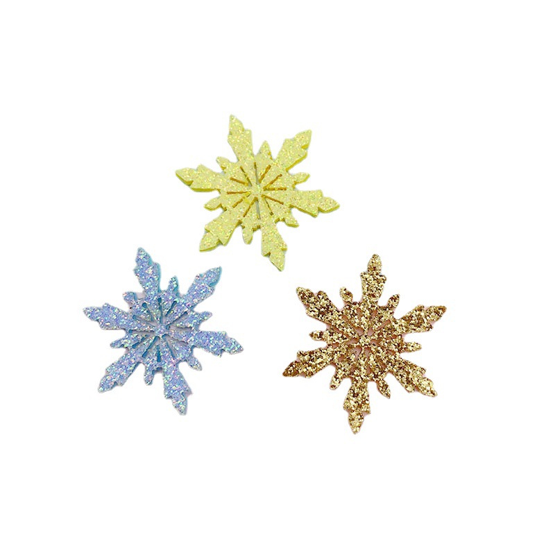 Cross-border Christmas decoration snowflake hair accessories hairpin material gold powder snowflake jewelry decoration accessories spot