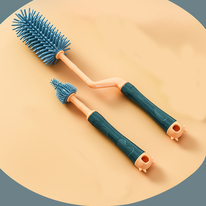 Xierbao brand rotating milk bottle brush suit milk bottle water Cup cleaning brush bottle brush nipple brush two-piece set 9427