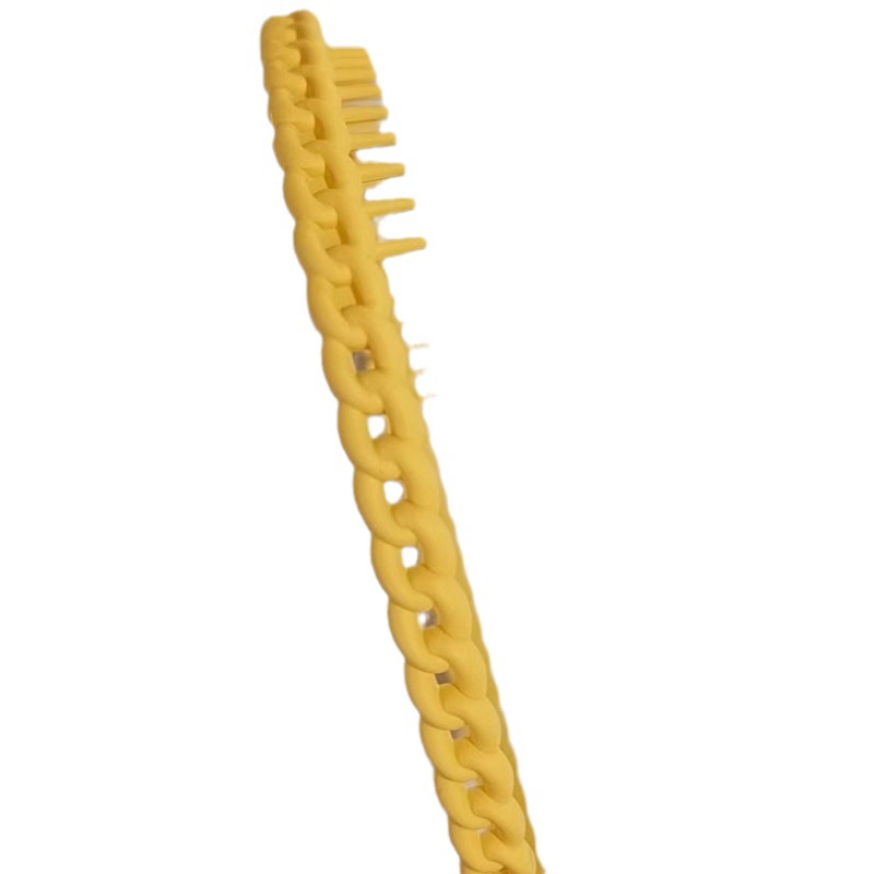 Wholesale Rubber Paint Women's Chain Buckle with Toothed Head Buckle Summer Wavy Hair Accessories Simple Frosted Plastic Headband