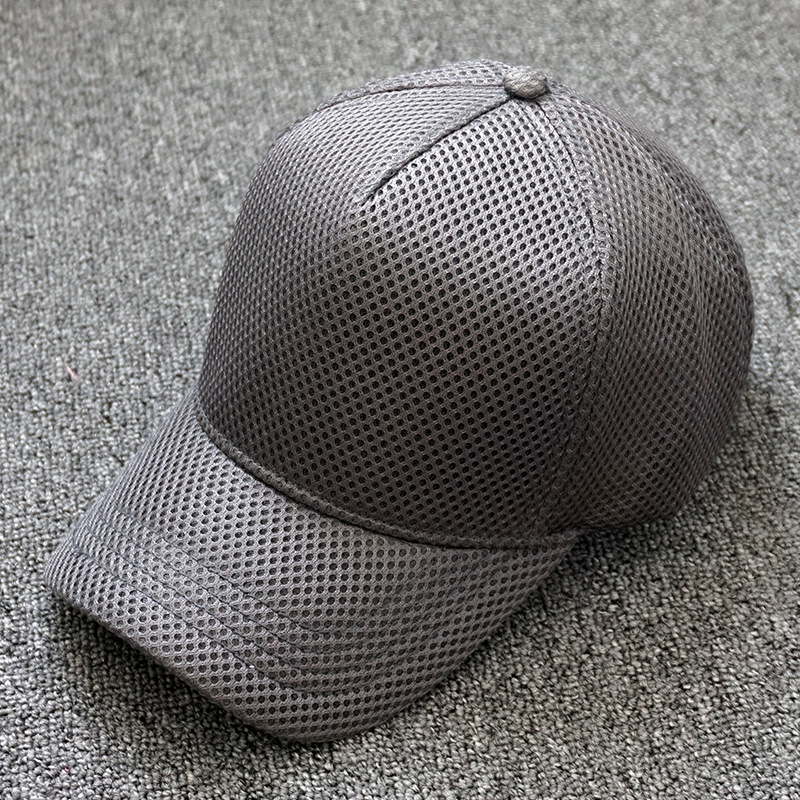 Full Mesh breathable hat men's summer thin high top baseball cap big head circumference peaked cap sun protection sports sun hat