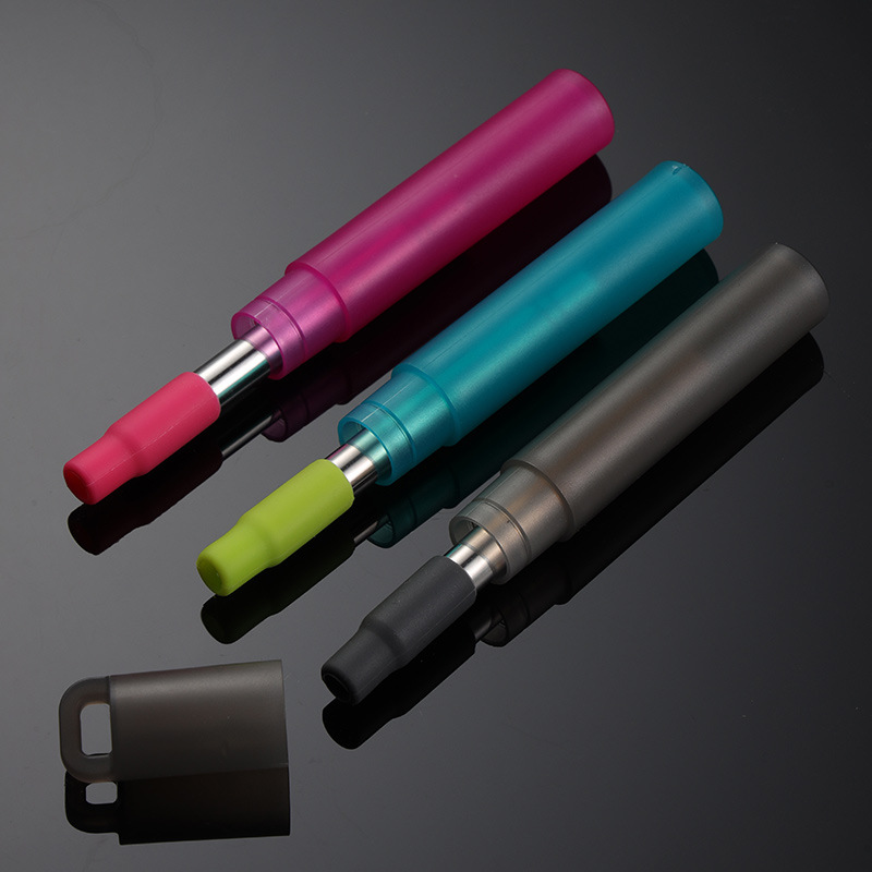 En 304 Telescopic Straw suit with Silicone Mouth Storage Box Portable Beverage Milk Tea Straw Repeatable Gift