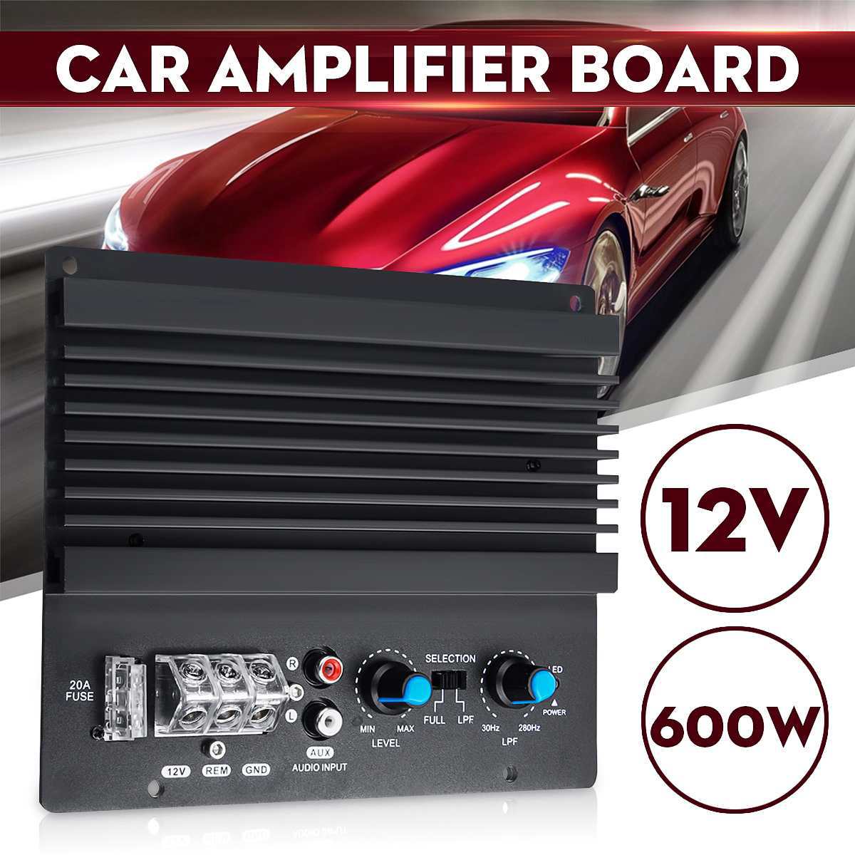 Cross-border dedicated new car audio 12V600W single-channel bass amplifier high-power car amplifier