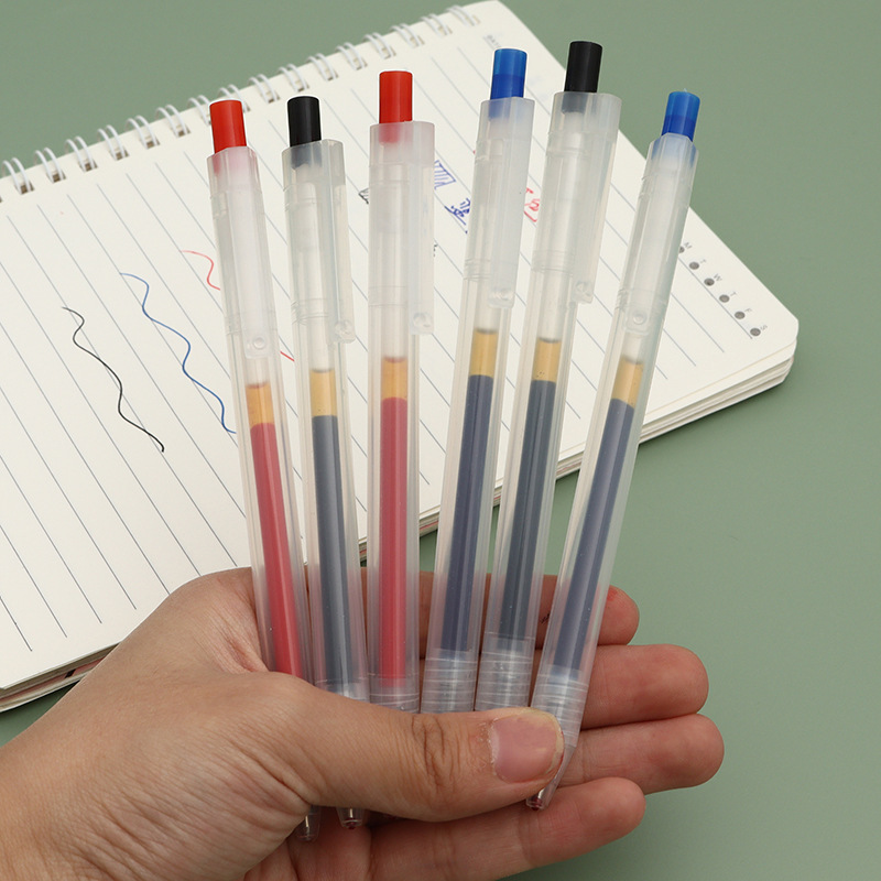 Factory direct matte unprinted wind press large capacity carbon neutral pen student office neutral pen