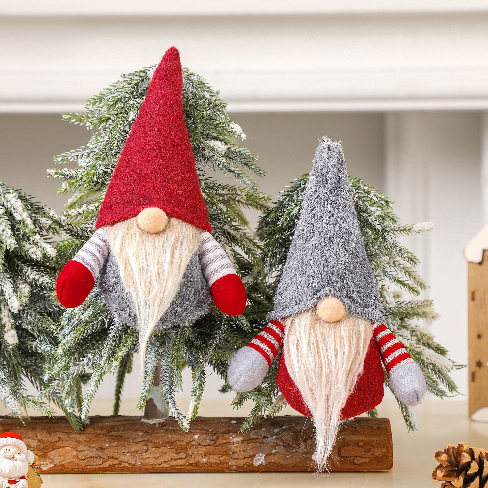 Christmas decoration supplies creative Christmas pendant faceless doll Christmas tree pendant gift doll for the elderly_voghion.com