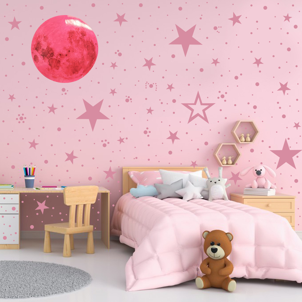 Amazon Explosions 435 шт. Светящиеся наклейки Moon Stars Dot креативные флуоресцентные наклейки на стену съемные