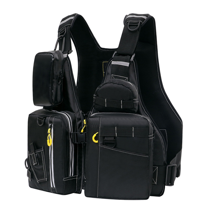 Jarist Life Jacket Large Buoyancy Adult Outdoor Fishing Lifesaving Vest Multi-Pocket Fishing Buoyancy Vest