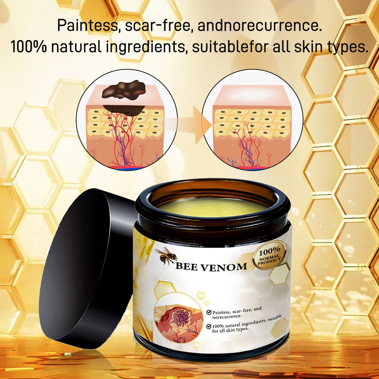 Cross-border Hot Selling Unlabeled BEE VENOM BEE VENOM Skin Care Cream Repair Skin Traces Moisturizing Cream 60g
