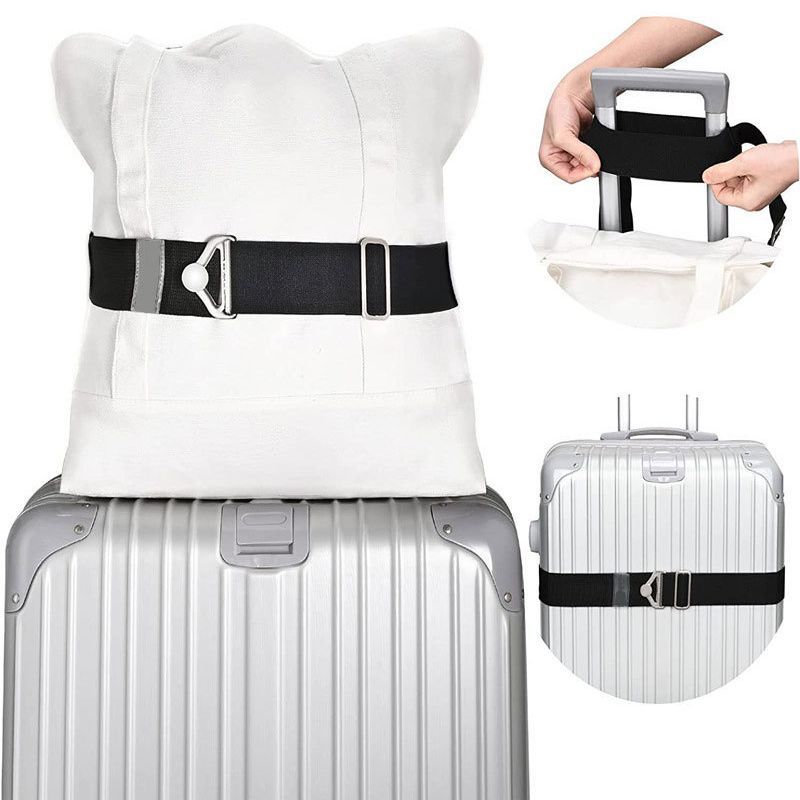 Elastic Luggage Case Strap One-word Packaging Strap for Travel Abroad Shipping Strap Metal Buckle Strap