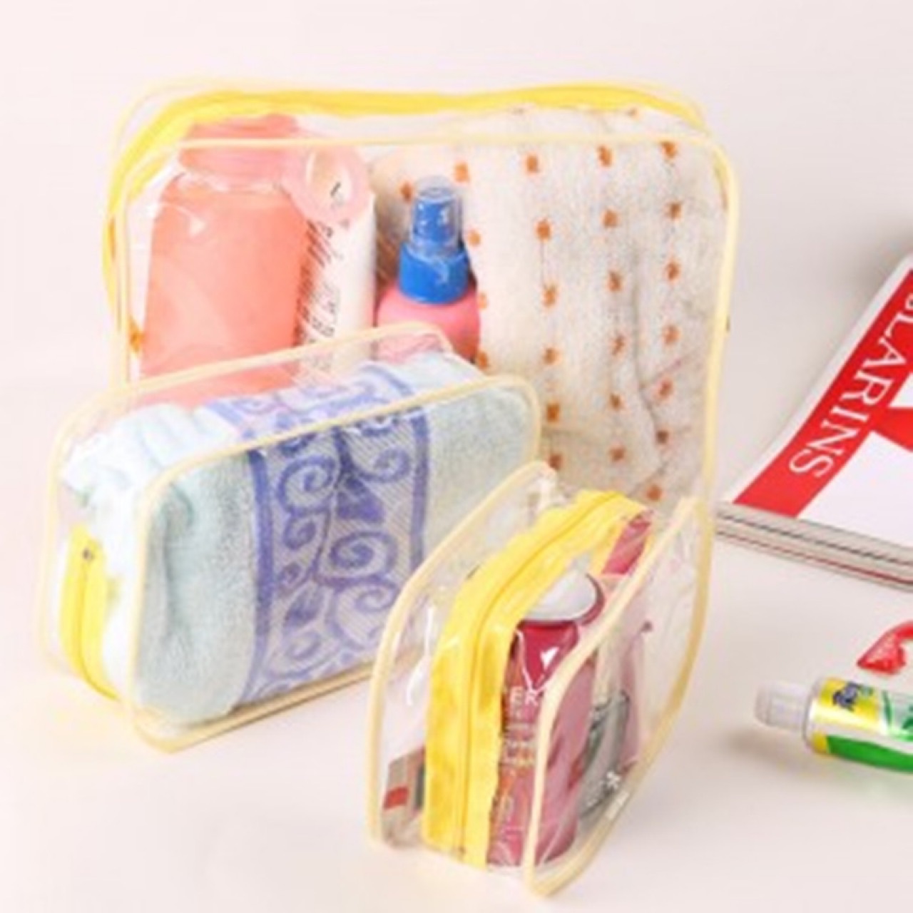 Spot transparent large capacity waterproof and dustproof washing bag cosmetics storage bag daily goods bag travel storage bag