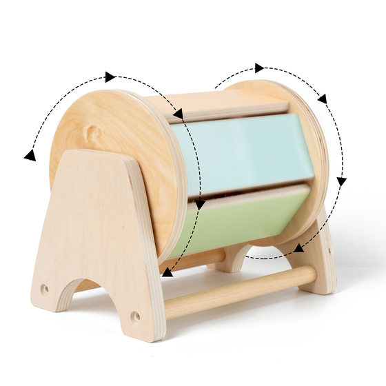 Montessori Textile Drum Wooden Coin Box Wooden Permanent Target Box Cross-border Montessori Early Education Aids