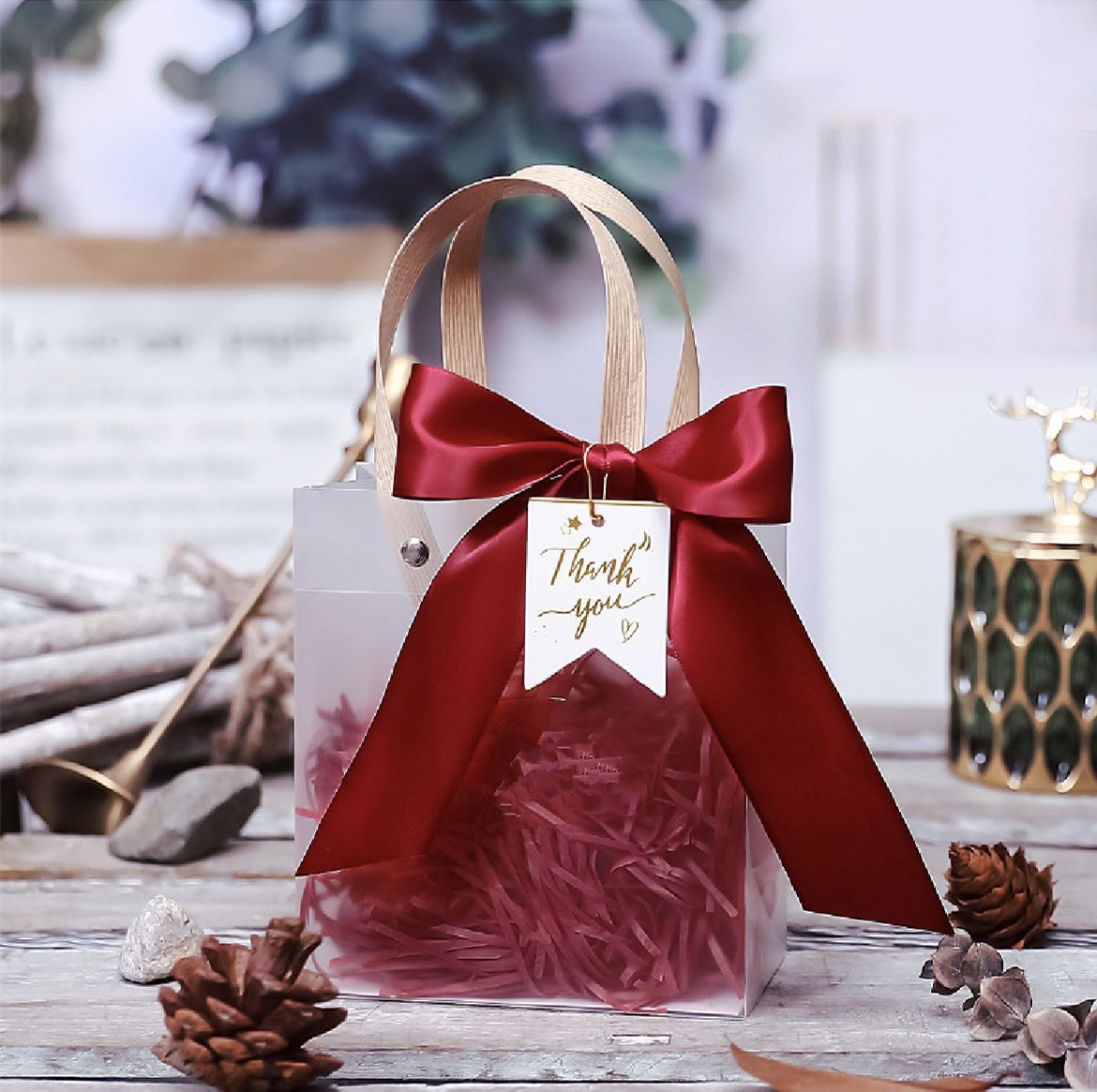 Kindergarten Children's Birthday Gift Bag Christmas High-grade PVC Handbag Transparent Graduation Gift Bag