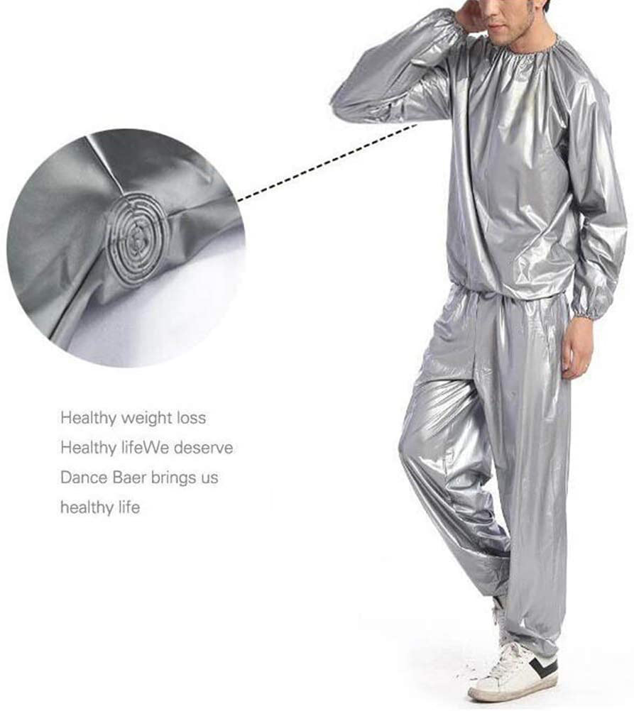 Cross-border sauna suit light and high density PVC fabric silver sports sweat sauna suit