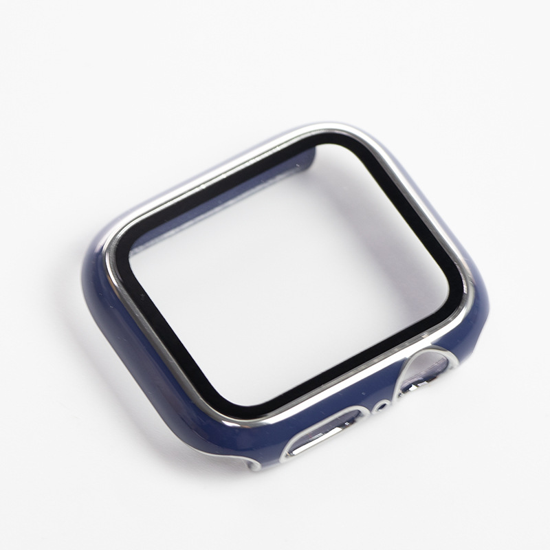 New Applicable iWatch2-10 Generation Apple Watch Case Dazzling Carving Tempered Film Protective Cover PC Two-color Watch Case