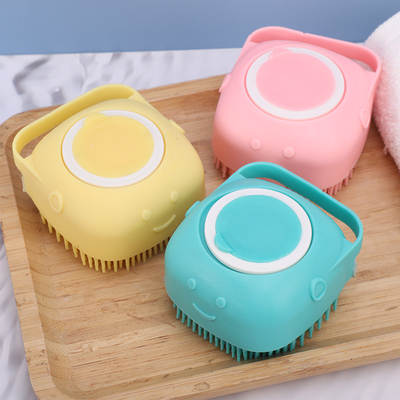 Silicone bath brush irrigation liquid baby adult scrub back towel pet massage brush Bath Shampoo brush factory wholesale